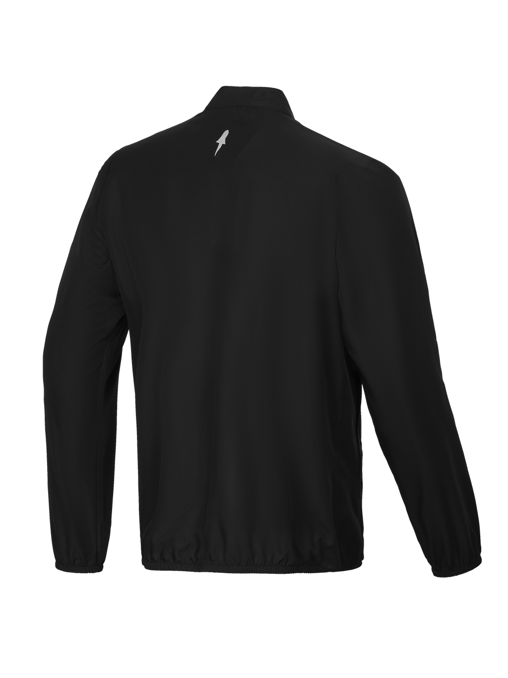 Alpinestars Veste Coupe‑Vent A-Aria, vue de dos d'une veste de cyclisme et VTT pour homme noire avec col montant et logo réfléchissant