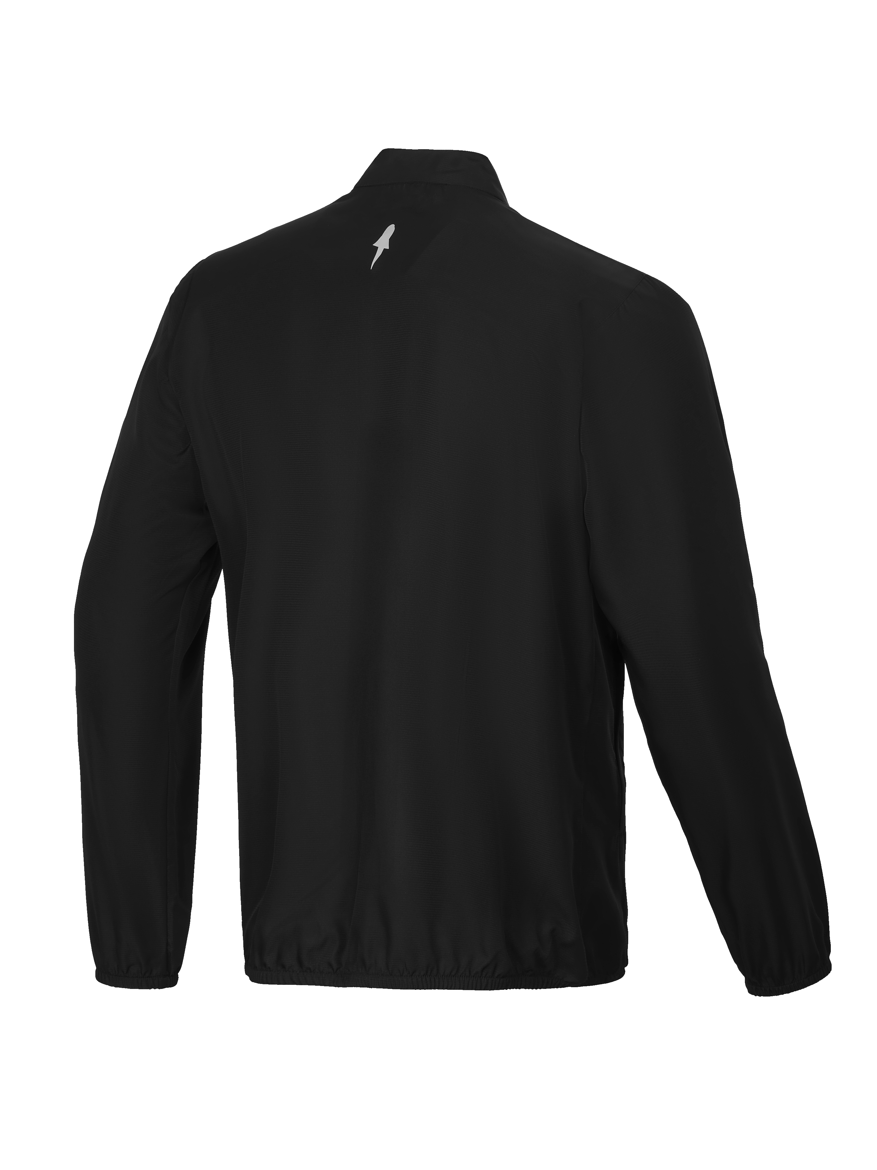 Alpinestars Veste Coupe‑Vent A-Aria, vue de dos d'une veste de cyclisme et VTT pour homme noire avec col montant et logo réfléchissant