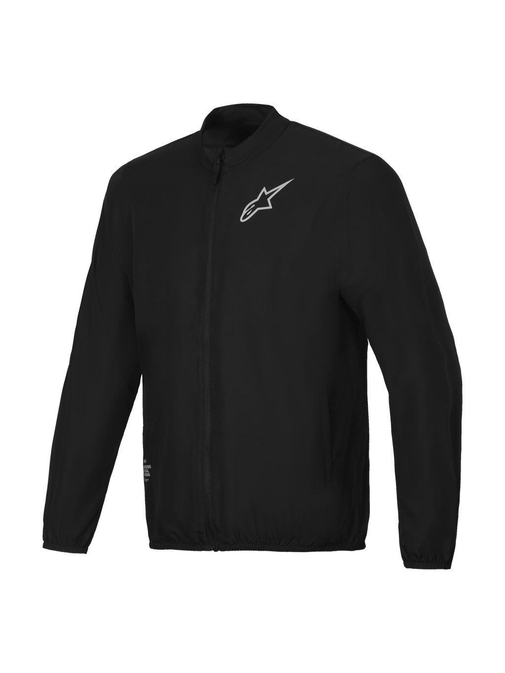 Alpinestars Veste Coupe-Vent A-Aria, veste de cyclisme pour homme, noire, résistante au vent, fermeture éclair intégrale et col montant avec logo Astars sur la poitrine
