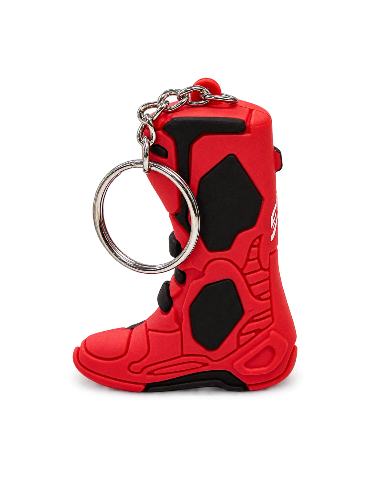 Porte-Clés Tech 10 Boot Alpinestars, porte-clés pour sport automobile rouge et noir, réplique tridimensionnelle de la botte de motocross emblématique avec anneau métallique