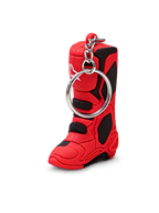 Porte-Clés Alpinestars Tech 10 Boot, porte-clés inspiré du motocross en forme de botte miniature, rouge et noir avec un anneau métallique