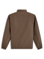 Veste Alpinestars Overhaul Racer, veste sportswear légère marron, vue de dos avec col à capuche repliable.