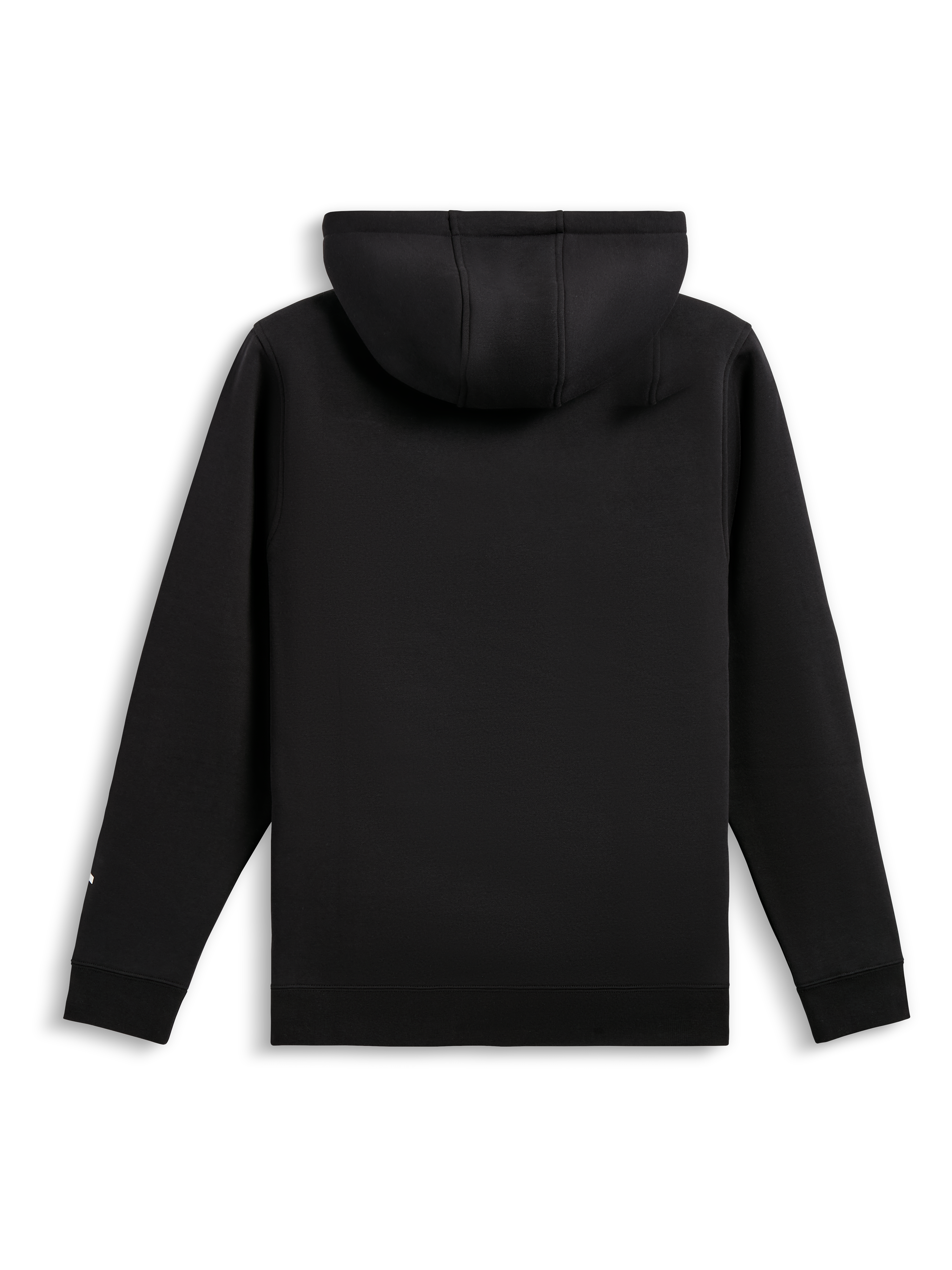 Sweat à capuche Harken Alpinestars, sweat à capuche en polaire noir, vue de dos, doté de poignets et d'un ourlet côtelés, style streetwear décontracté inspiré du sport automobile