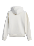 Sweat à capuche zippé Alpinestars Essentials Ageless, vue arrière, blanc cassé, streetwear décontracté en polaire, capuche à cordon de serrage, manches longues, design minimaliste épuré
