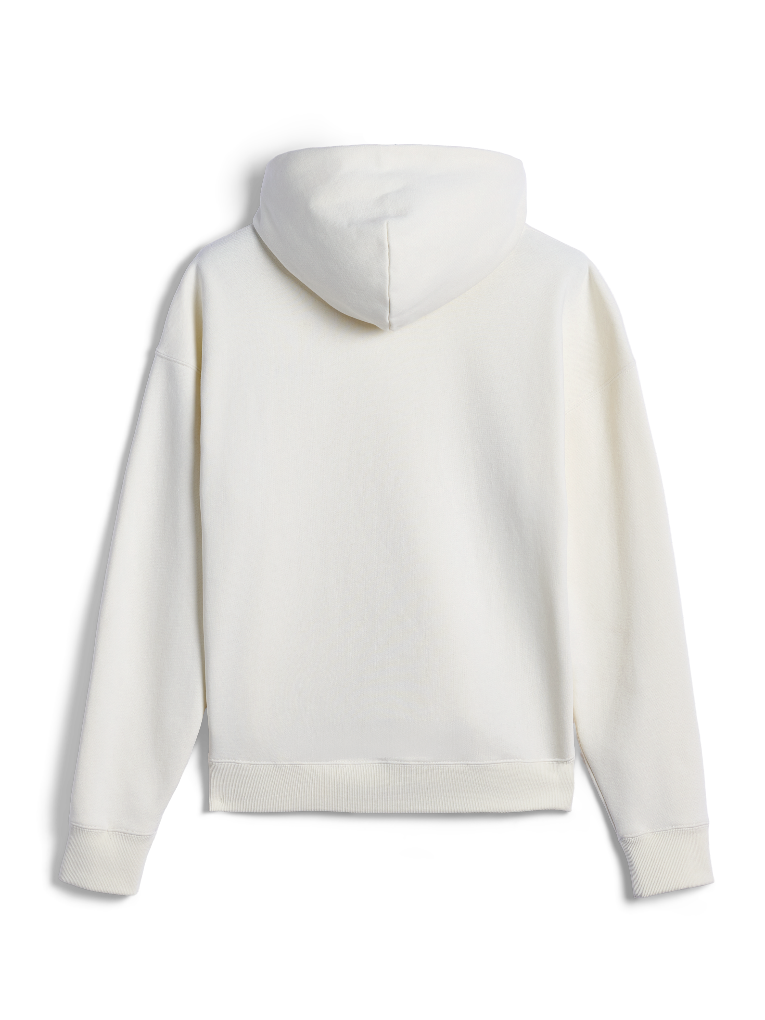 Sweat à capuche zippé Alpinestars Essentials Ageless, vue arrière, blanc cassé, streetwear décontracté en polaire, capuche à cordon de serrage, manches longues, design minimaliste épuré
