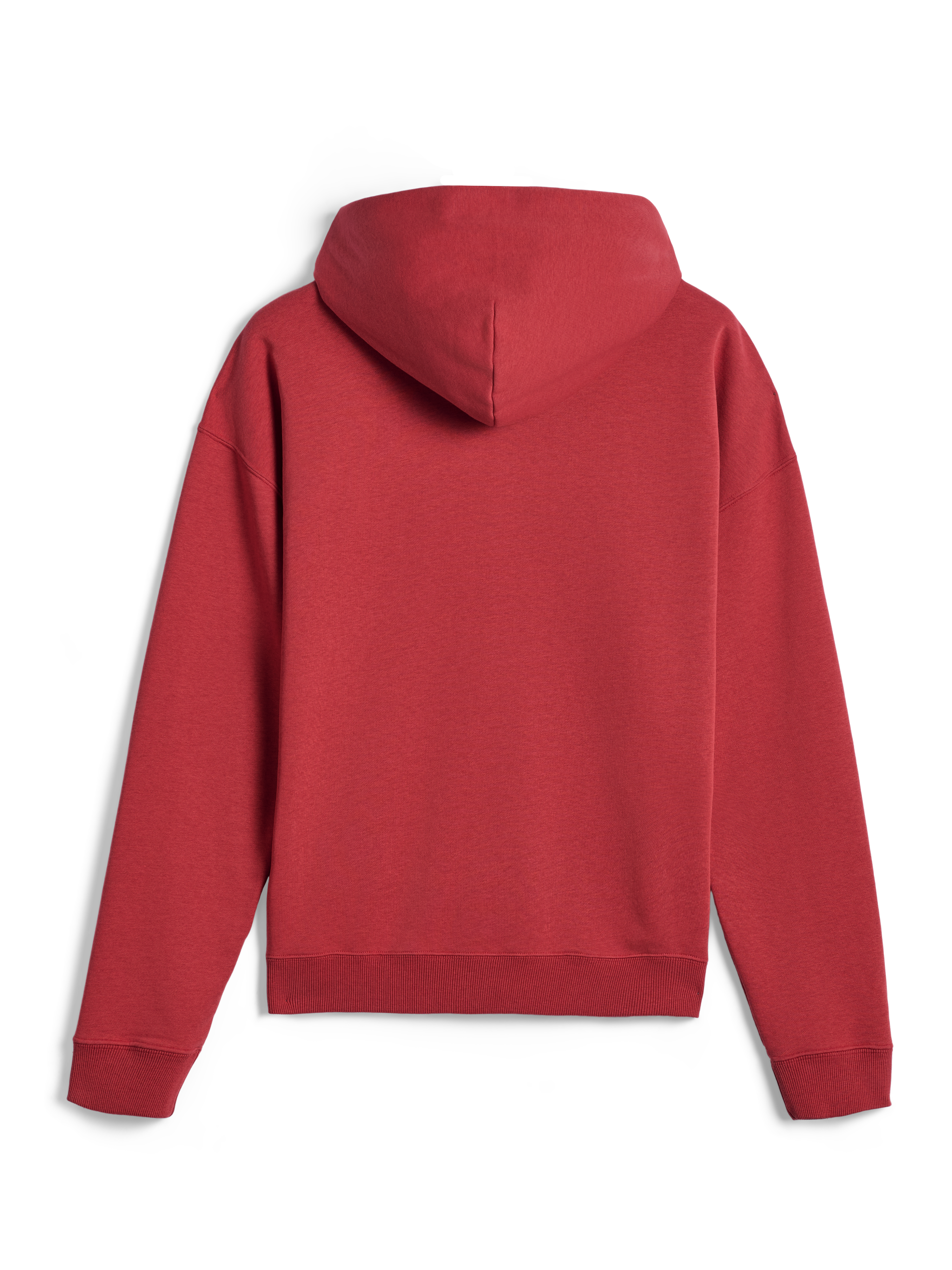 Alpinestars Essentials Ageless Zip Hoodie, vue arrière, rouge brique, streetwear décontracté, coupe décontractée avec poignets et ourlet côtelés, texture polaire douce et compacte