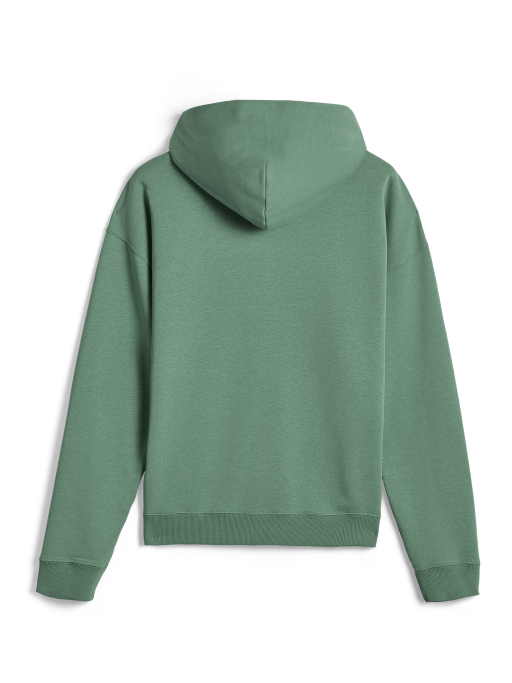 Sweat à capuche zippé Alpinestars Essentials Ageless, streetwear décontracté, Vert Cactus, vue de dos montrant la coupe décontractée et les poignets côtelés, polaire compacte premium de 330 g/m²