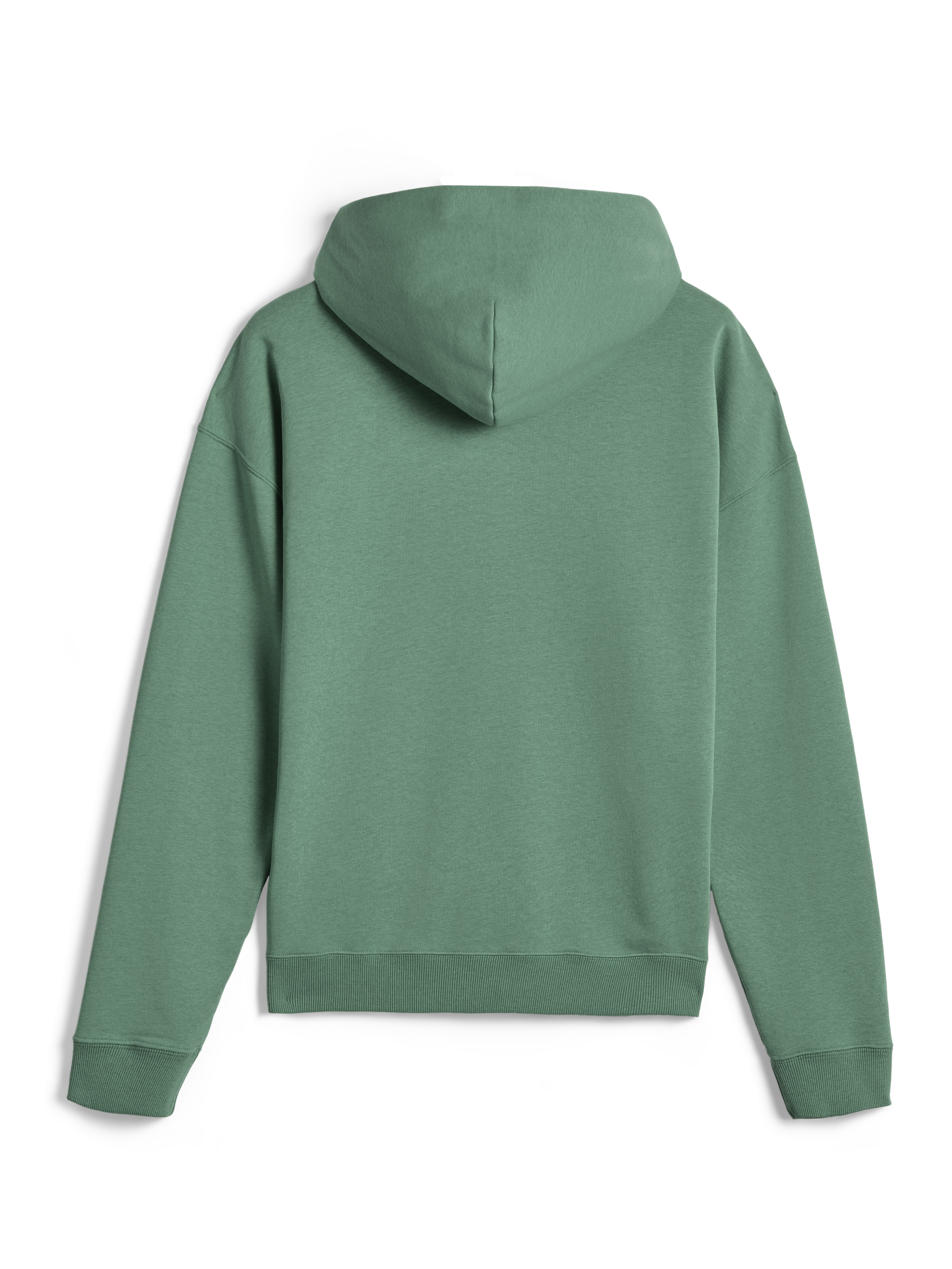 Sweat à capuche zippé Alpinestars Essentials Ageless, streetwear décontracté, Vert Cactus, vue de dos montrant la coupe décontractée et les poignets côtelés, polaire compacte premium de 330 g/m²