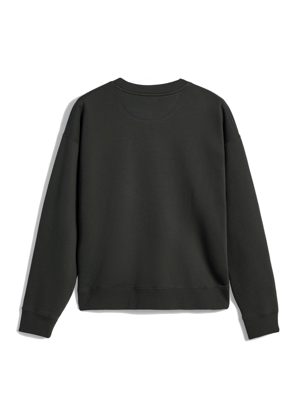 Alpinestars Essentials Ageless Crew, sweat-shirt à col rond, Off Black, vue de dos montrant le col, les poignets et l'ourlet côtelés, polaire compacte haut de gamme, style streetwear décontracté