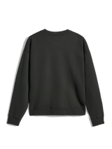 Alpinestars Essentials Ageless Crew, Crewneck Sweatshirt, Off Black, back view showing ribbed collar, cuffs, and hem, premium compact fleece casual streetwear