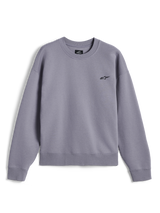 Alpinestars Essentials Ageless Crew, sweat-shirt à col rond de qualité supérieure, Silver, avec un petit logo Astar noir sur la poitrine, col, poignets et ourlet côtelés, streetwear décontracté inspiré du sport automobile