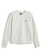 Alpinestars Essentials Ageless Crew, sweat-shirt à col rond, blanc cassé, petit logo Alpinestars noir sur la poitrine, col, poignets et ourlet côtelés, streetwear décontracté inspiré du sport automobile