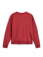 Alpinestars Essentials Ageless Crew, sweat-shirt à col rond, rouge brique, vue arrière montrant les poignets et l'ourlet côtelés, polaire compacte de qualité supérieure pour un confort sportswear décontracté