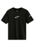 T-shirt Alpinestars Frontal CSF, t-shirt à manches courtes, noir, logo Astars blanc sur la poitrine, vêtement de sport performant décontracté