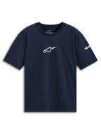 Alpinestars Frontal CSF Tee, t-shirt à manches courtes, bleu marine, logo étoile blanc au centre de la poitrine, sportswear technique durable