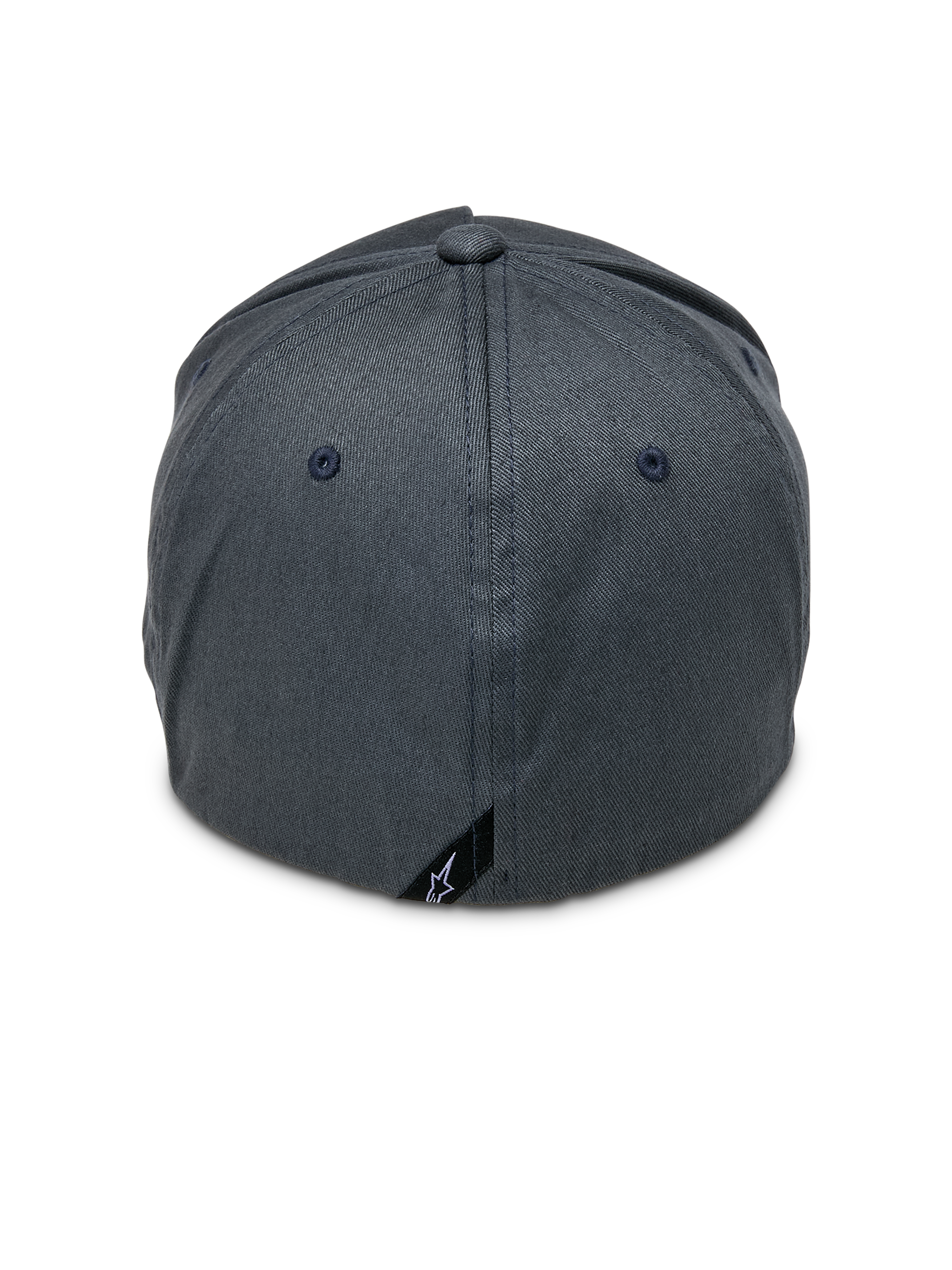 Casquette Alpinestars Ride Sonic, Gris Anthracite, vue arrière présentant le design à dos flexible et une petite étiquette noire avec le logo Alpinestars, couvre-chef décontracté d'inspiration sport automobile