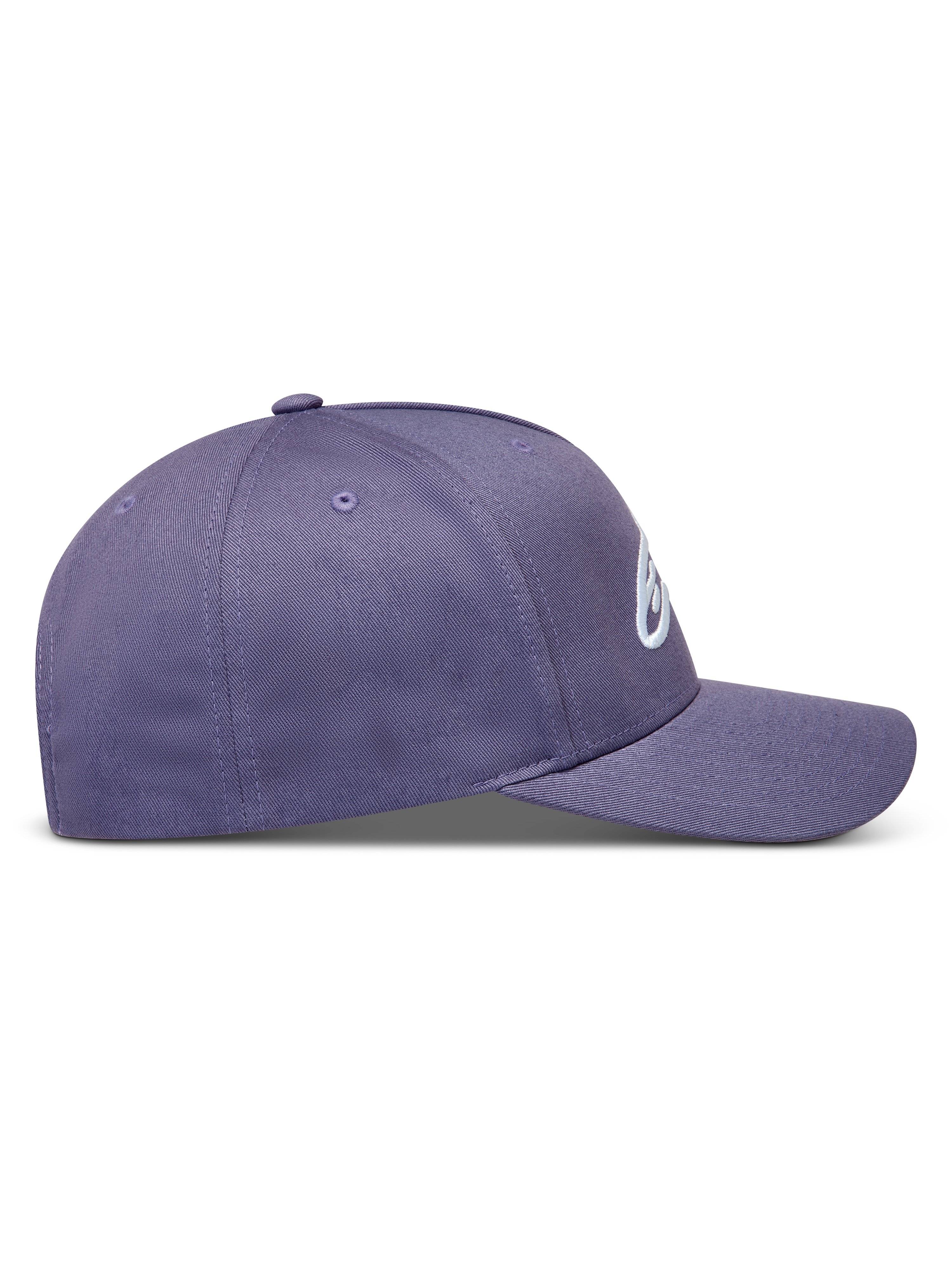 Alpinestars Ageless Snapback, casquette sportswear violette à visière incurvée, couronne structurée et logo Astars brodé.
