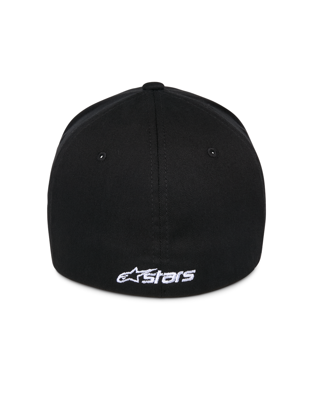 Alpinestars Ageless Multi Hat, casquette de baseball noire, vue arrière avec logo Astars brodé en blanc, design dos flexible, style sportswear décontracté