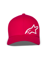 Casquette Alpinestars Corp Shift Multi, casquette de baseball, rouge, avec un grand logo Astars blanc en impression 3D à l'avant, visière courbée et couronne structurée, couvre-chef motorsport décontracté
