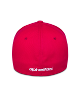 Casquette Alpinestars Corp Shift Multi, rouge, vue arrière montrant le logo brodé blanc, design à dos flexible, vêtement de sport décontracté inspiré par le motorsport