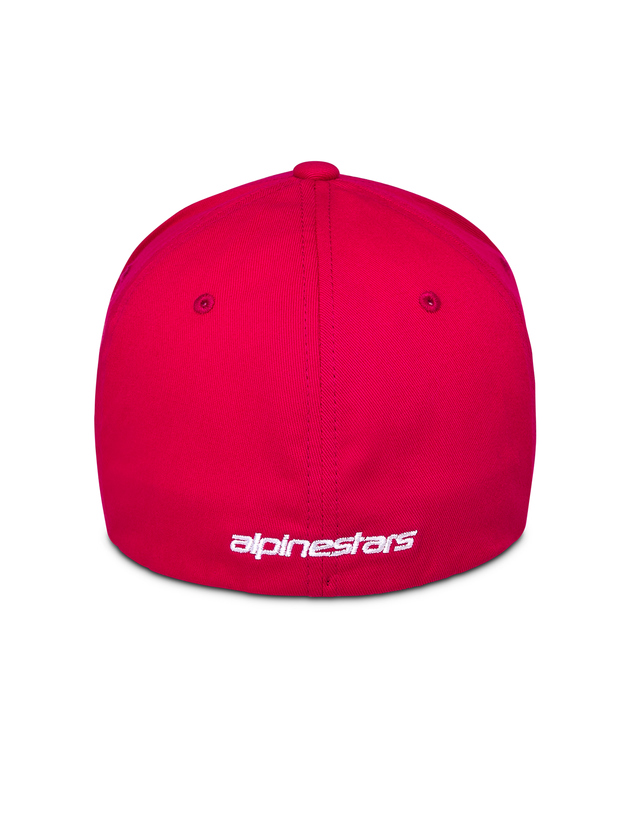 Casquette Alpinestars Corp Shift Multi, rouge, vue arrière montrant le logo brodé blanc, design à dos flexible, vêtement de sport décontracté inspiré par le motorsport