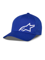 Alpinestars Corp Shift Multi Hat, casquette de baseball bleue avec logo étoile blanc en impression 3D, couronne structurée, visière courbée, accessoire motorsport décontracté