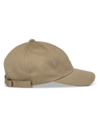 Casquette Alpinestars Deduce Strapback, kaki, vue de profil, visière courbée et couronne basse non structurée, matière en sergé de coton avec fermeture arrière réglable et logo brodé à plat.