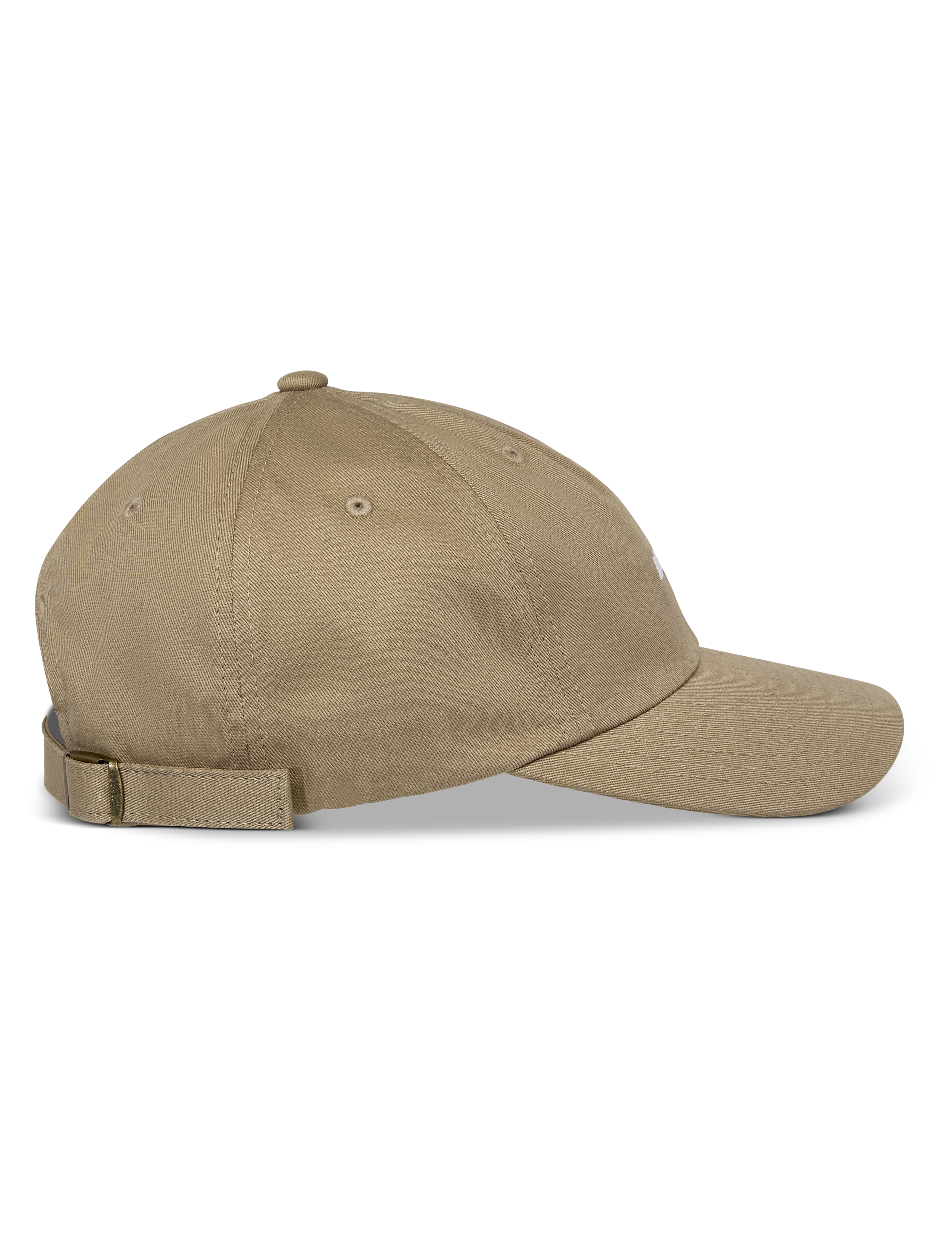 Casquette Alpinestars Deduce Strapback, kaki, vue de profil, visière courbée et couronne basse non structurée, matière en sergé de coton avec fermeture arrière réglable et logo brodé à plat.