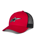 Alpinestars Reflect Ageless Trucker Hat, Red and Black Baseball Cap, Curved Brim with Reflective Astars Logo, Black Mesh Back Panels, Structured Design
