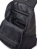 Sac à dos Alpinestars Defcon V3, petit sac à dos quotidien noir et blanc, polyester 600D durable, avec poche avant zippée, poches en maille pour bouteille d'eau et logo Alpinestars imprimé.