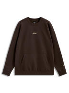 Alpinestars Guise Oversized Crew, sweat-shirt en polaire marron, coupe ample avec poche kangourou et logo Astars brodé