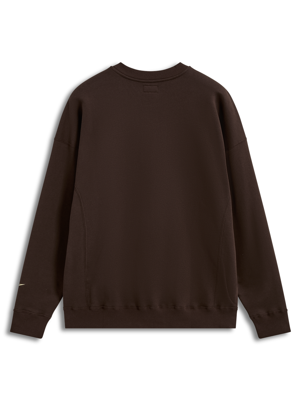 Alpinestars Guise Oversized Crew, sweat-shirt à col rond marron en polaire, vue de dos, coupe ample avec poignets et ourlet côtelés, style sportswear décontracté