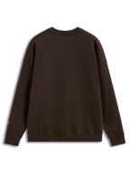 Alpinestars Guise Oversized Crew, sweat-shirt à col rond marron en polaire, vue de dos, coupe ample avec poignets et ourlet côtelés, style sportswear décontracté