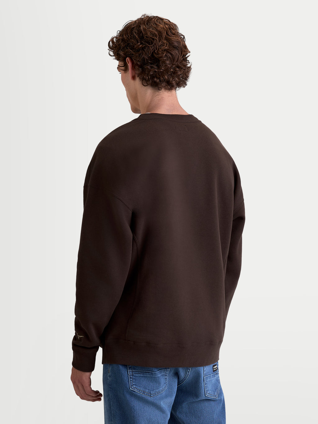 Alpinestars Guise Oversize Sweat, pull en polaire sportswear marron, coupe oversize, vue de dos sur mannequin, mélange de coton et polyester recyclé, style lifestyle décontracté