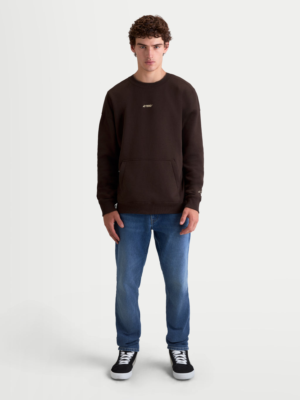Alpinestars Guise Oversize Sweat, pull de sportswear pour homme, marron, coupe décontractée avec poche kangourou et logo Astars brodé sur la poitrine, style décontracté pour le quotidien.
