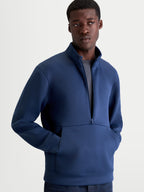 Alpinestars Sweat Apera Half-Zip, sweatshirt sportswear pour homme en bleu acier, doté d'une fermeture demi-zippée et d'une poche kangourou avec marquage ton sur ton, pull en polaire pour un look décontracté.