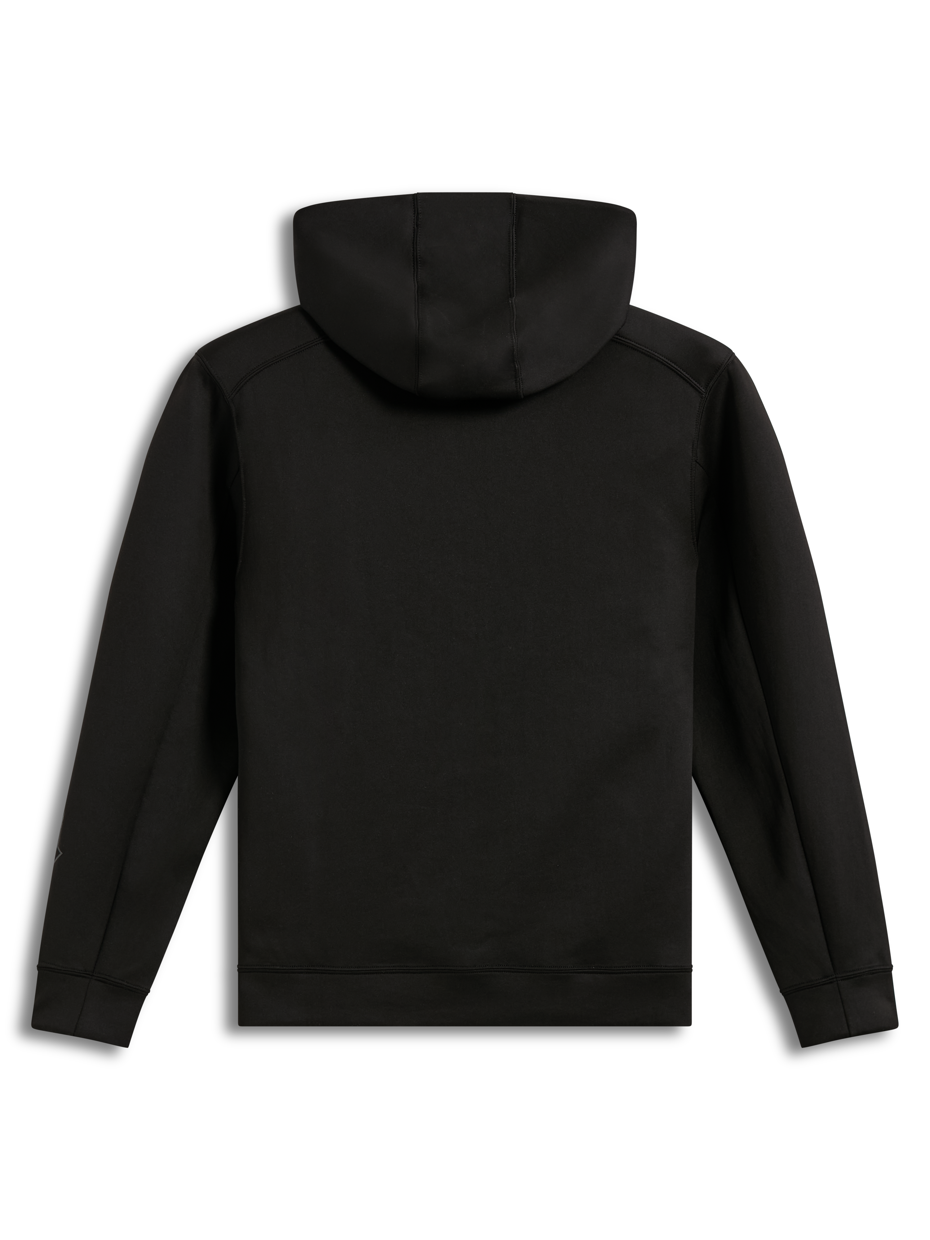 Alpinestars Datrix Hoodie, sweat à capuche de sportswear noir, vue de dos, polaire tri-mélange et capuche doublée en mesh