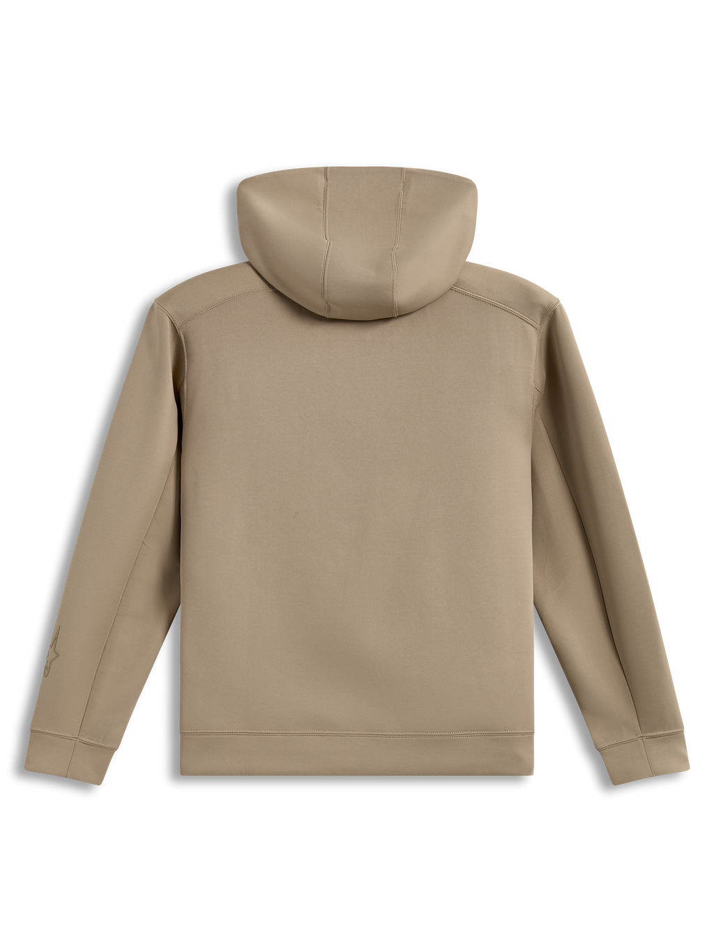 Alpinestars Datrix Hoodie, Sportswear Pullover, Putty Tan, Tri-Blend Fleece with mesh-lined hood, back view.