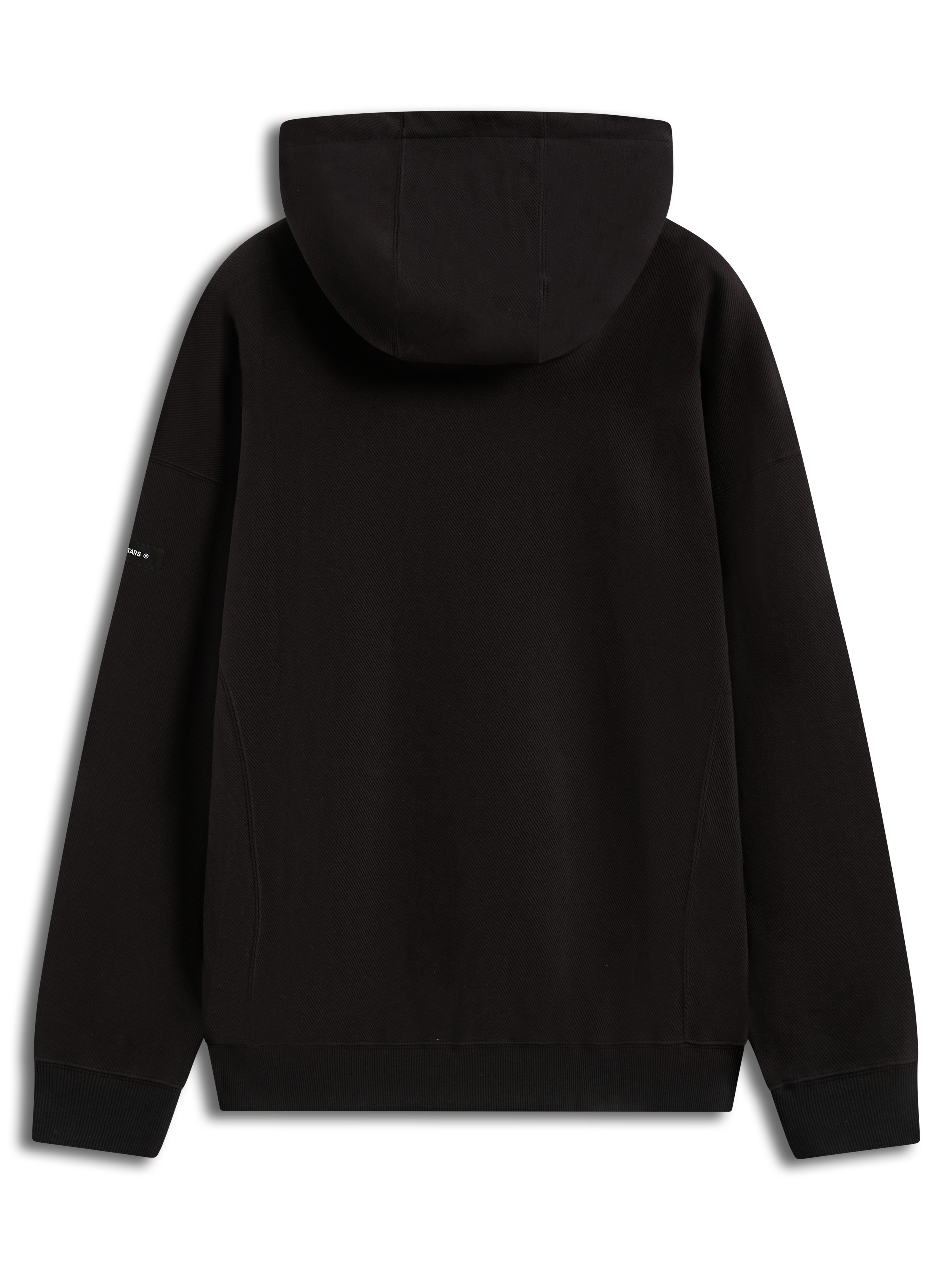 Alpinestars Camino Textured Oversized Hoodie, sweat à capuche noir en maille twill texturée, vue arrière, coupe ample de style sportswear décontracté