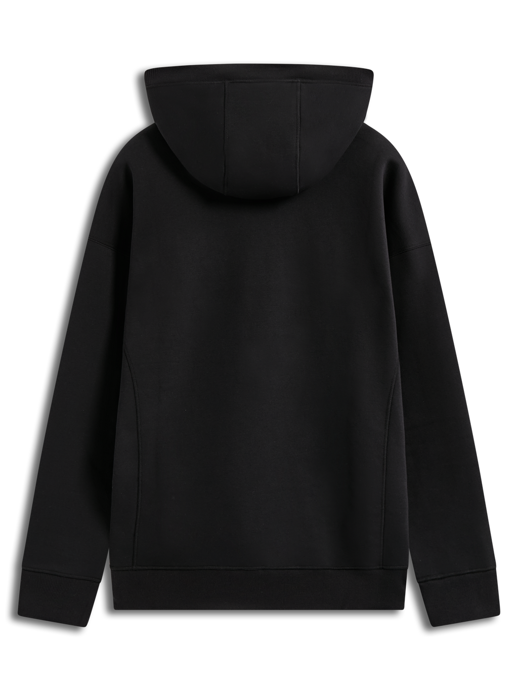 Alpinestars Shaw Oversized Hoodie, sweat à capuche noir en polaire, coutures sur le corps et bord-côte, vue arrière