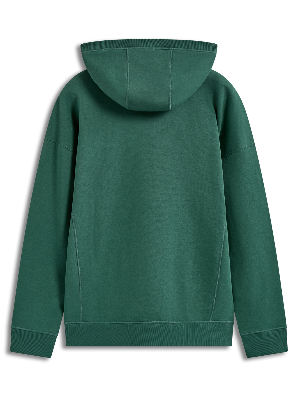 Alpinestars Shaw Oversized Hoodie vert, sweat à capuche en polaire, vue arrière avec coutures et capuche.