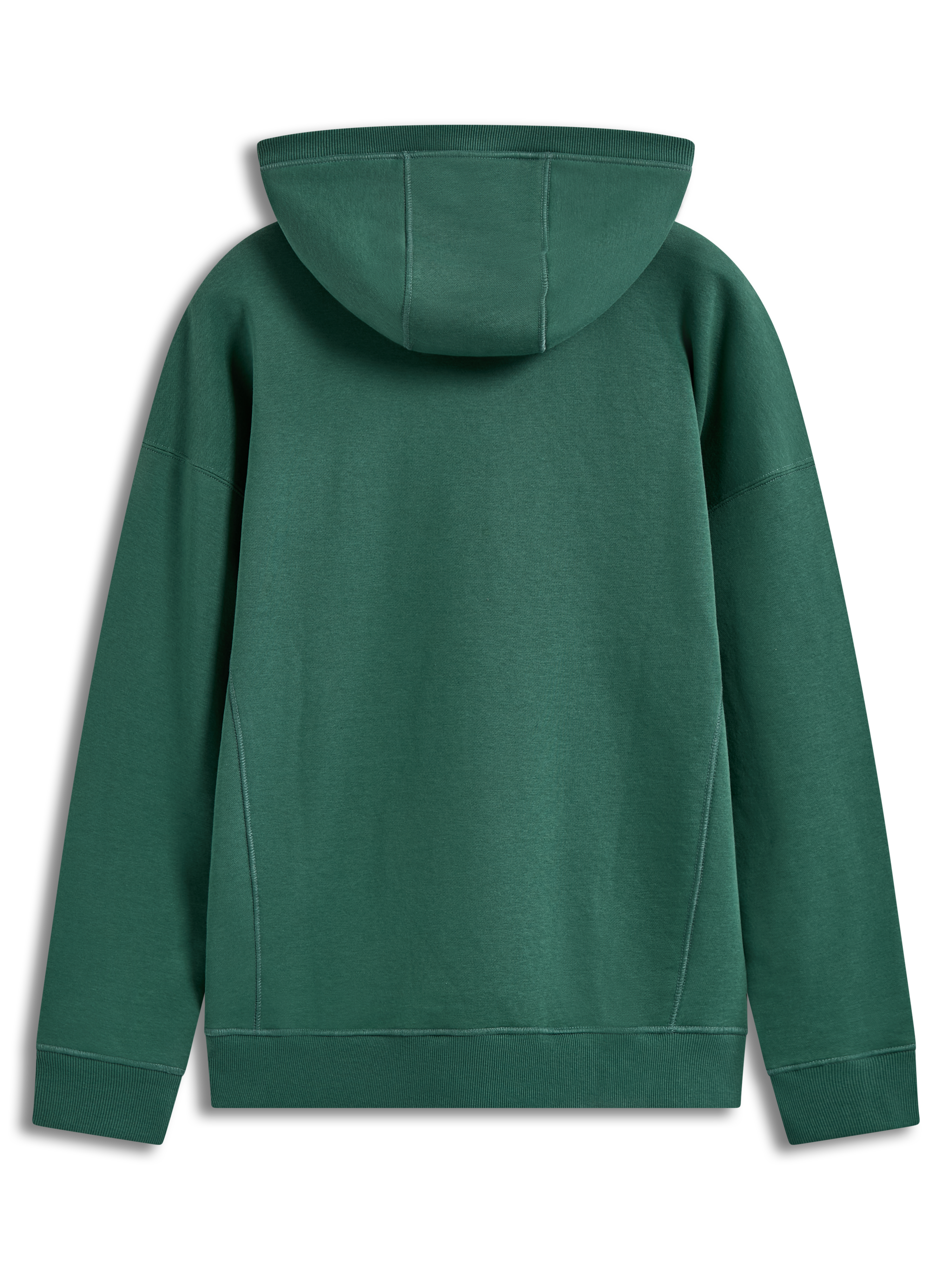 Alpinestars Shaw Oversized Hoodie vert, sweat à capuche en polaire, vue arrière avec coutures et capuche.