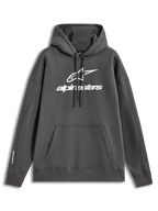 Alpinestars Prelude Oversized Hoodie, sweat à capuche de sportswear, gris anthracite, molleton doux avec logo Alpinestars en relief sur la poitrine, poche kangourou et coupe ample.