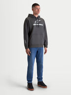 Alpinestars Sweat à capuche Prelude Oversized, sweat à capuche de sportswear pour homme, gris anthracite avec logo blanc en relief, poche kangourou et coupe oversize décontractée, polaire premium pour un look lifestyle.