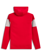 Alpinestars Cubic Hoodie, sweat à capuche en polaire rouge et gris, vue de dos avec poignets et ourlet côtelés