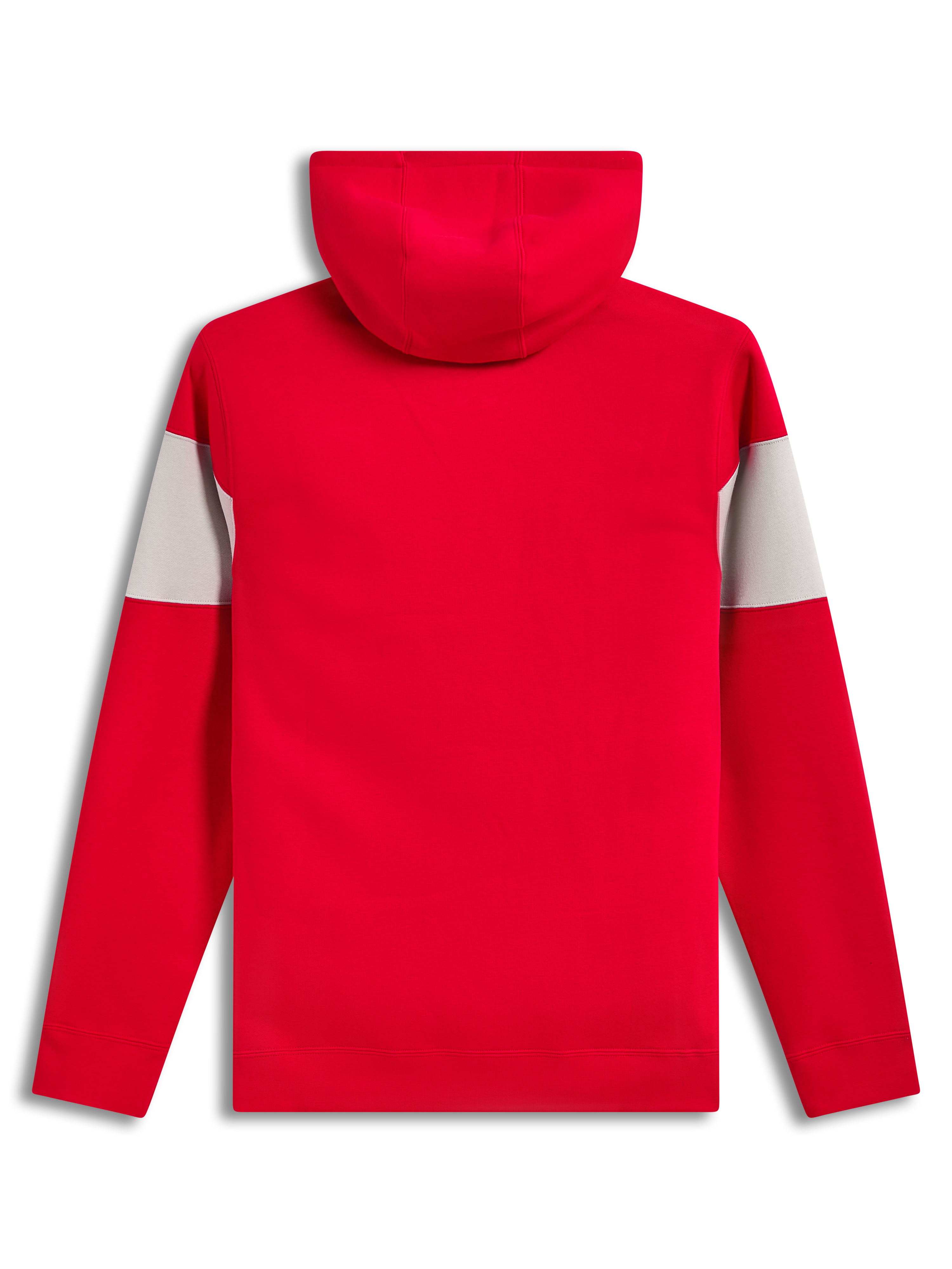 Alpinestars Cubic Hoodie, sweat à capuche en polaire rouge et gris, vue de dos avec poignets et ourlet côtelés