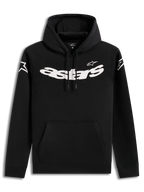 Alpinestars Velocifier, sweat à capuche noir lifestyle pour homme avec logo blanc sur la poitrine et poche kangourou.