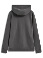 Alpinestars Entity Oversized Hoodie, sweat à capuche en polaire gris anthracite, vue de dos avec une grande capuche et des poignets côtelés