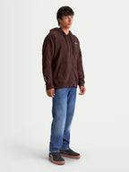 Alpinestars Sweat à capuche Entity Oversized, sweat sportswear marron zippé pour homme, coupe ample avec logo Astars brodé sur la poitrine et poche kangourou, style motorsport décontracté