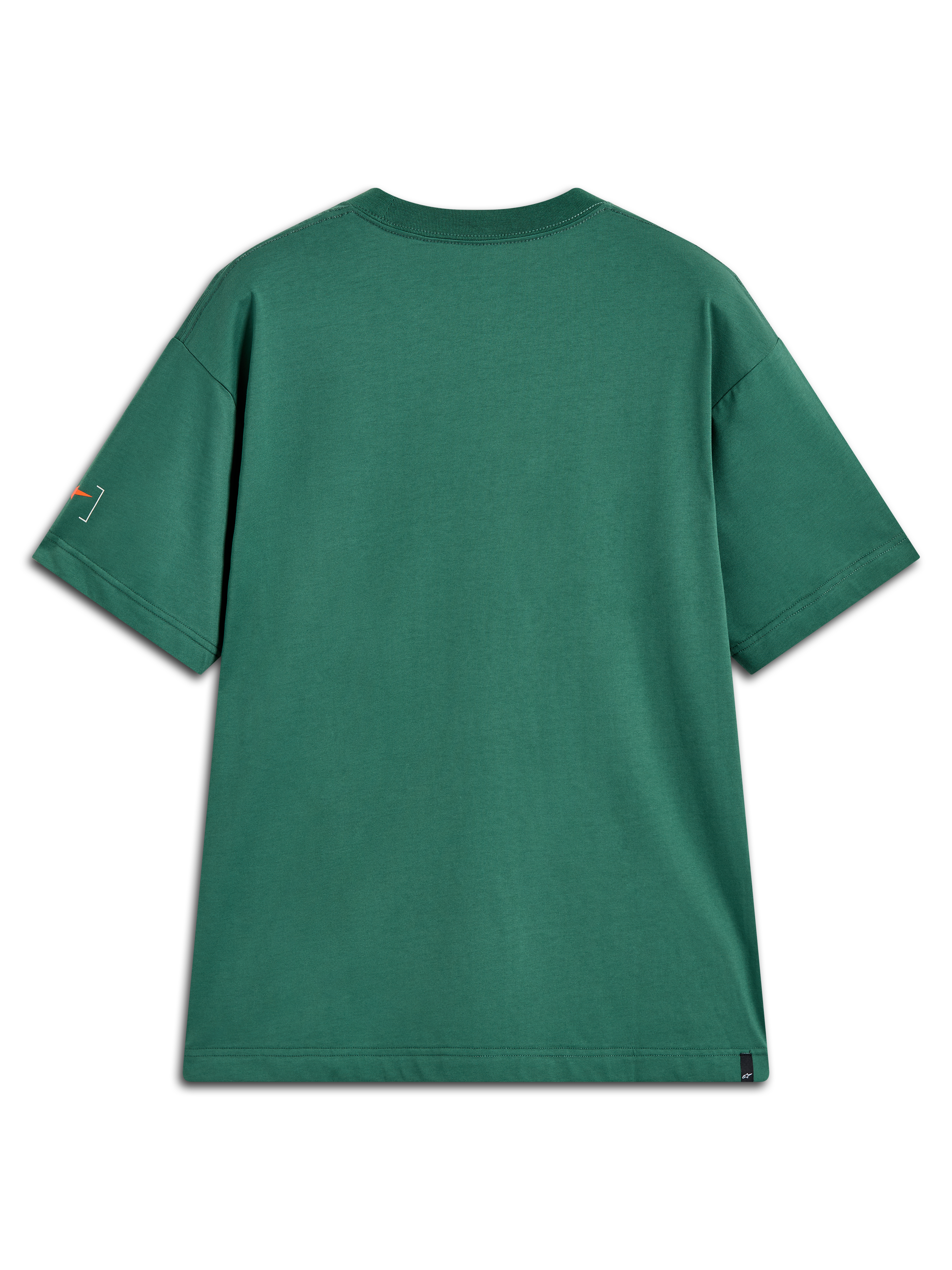 Alpinestars Infinity Oversized CSF Tee, t-shirt à manches courtes sportswear, vert, logo orange sur la manche, vue de dos